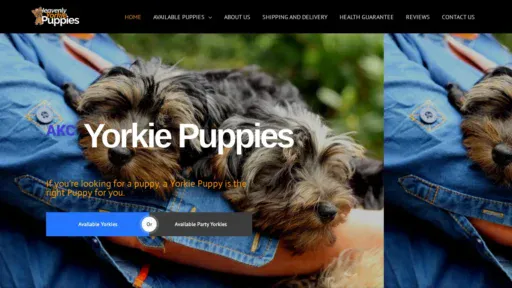 A screenshot of Heavenlyyorkiepuppies.com