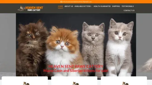 A screenshot of Heavensentpawscattery.com