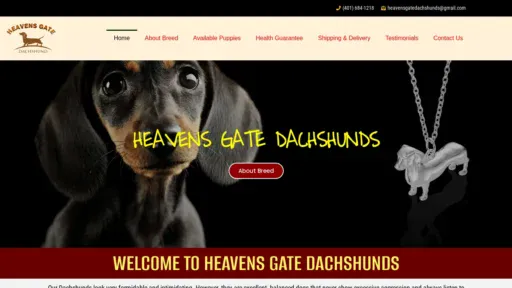 A screenshot of Heavensgatedachshunds.com
