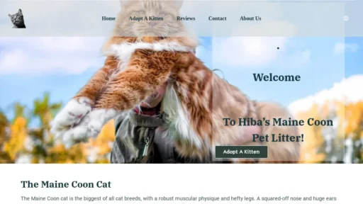 A screenshot of Hibasmainecoon.com