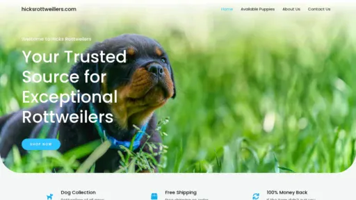 A screenshot of Hicksrottweillers.com