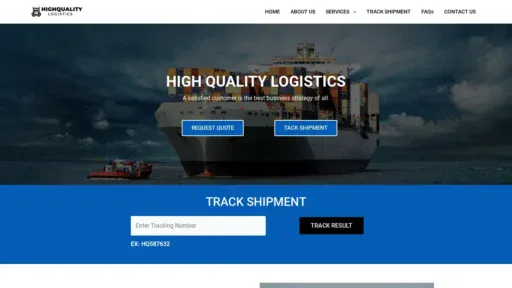 A screenshot of Highquality-logistics.com