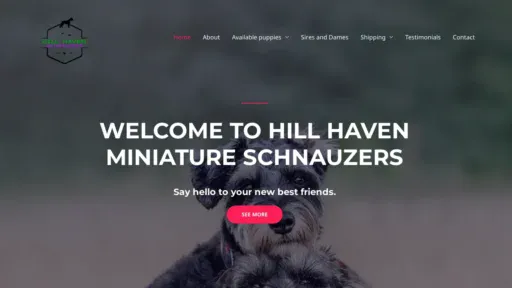 A screenshot of Hillhavenschnauzers.com