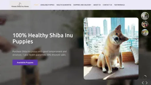 A screenshot of Hinatainupuppies.com