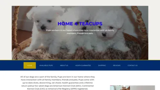 A screenshot of Home4teacups.com