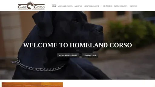 A screenshot of Homelandcorso.com