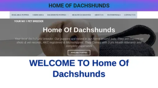 A screenshot of Homeofdachshunds.com
