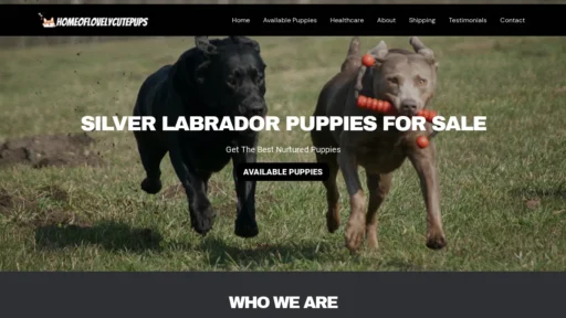 A screenshot of Homeoflovelycutepups.com
