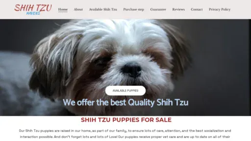 A screenshot of Homeofshihtzus.com