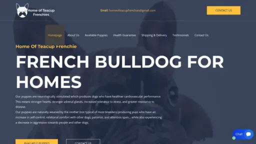 A screenshot of Homeofteacupfrenchies.com