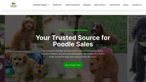 A screenshot of Homeshotpoodles.com