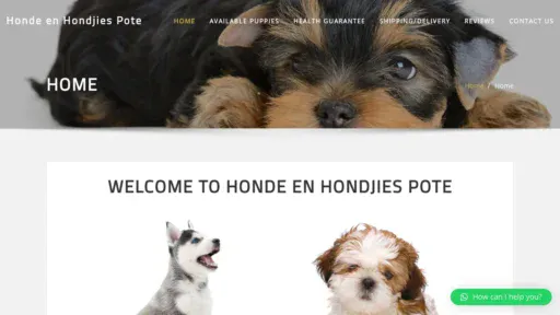 A screenshot of Hondeenhondjiespote.co.za