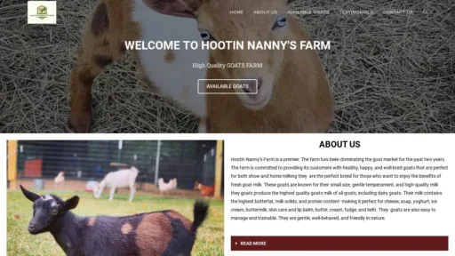 A screenshot of Hootinnannysfarm.online
