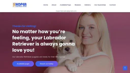 A screenshot of Hoperlabradors.com