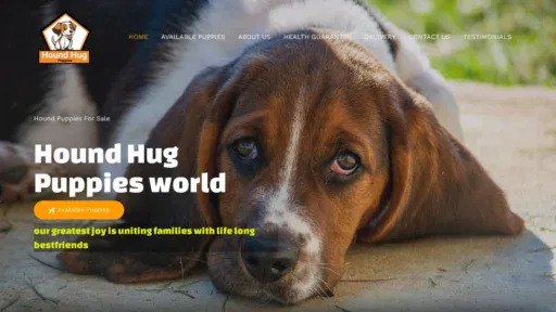 A screenshot of Houndhugpuppies.com