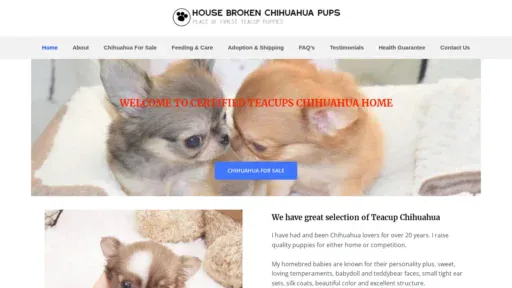 A screenshot of Housebrokenchihuauapups.com