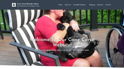 A screenshot of Houseofcanecorso.com