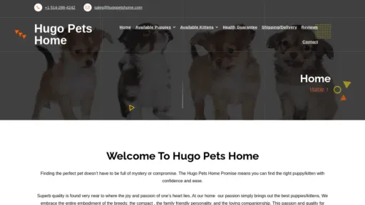 A screenshot of Hugopetshome.com