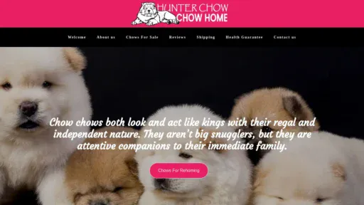 A screenshot of Hunterchowchowhome.com