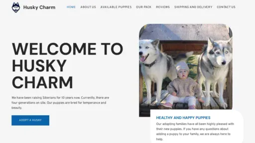 A screenshot of Huskycharm.com