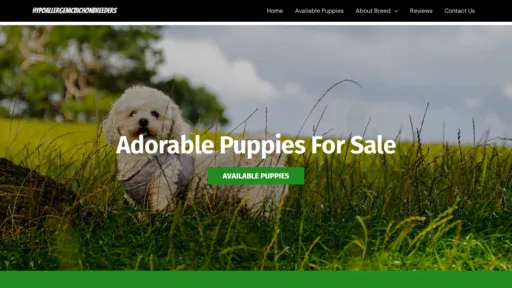 A screenshot of Hypoallergenicbichonbreeders.com