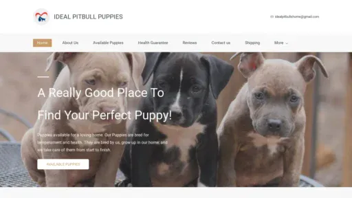A screenshot of Idealpitbullshome.com