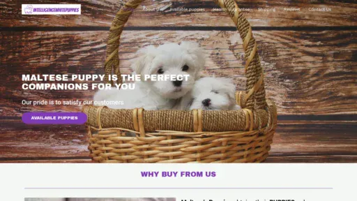 A screenshot of Intelligencewhitepuppies.com