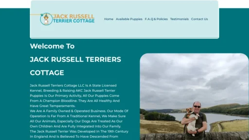 A screenshot of Jackrussellscottage.com