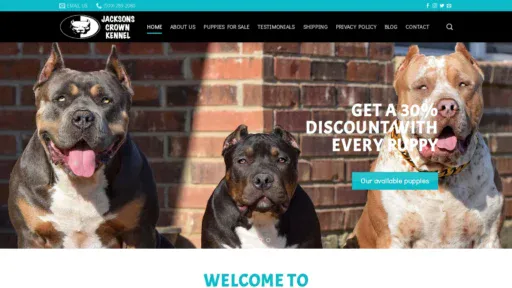 A screenshot of Jackscrownkennel.com