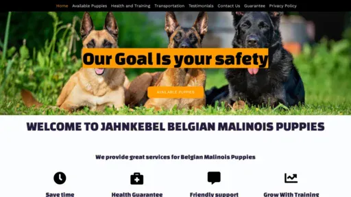 A screenshot of Jahnkebelgianmalinois.com