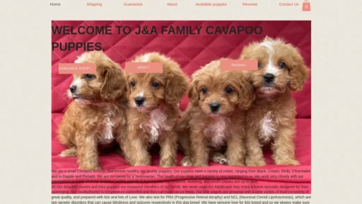 A screenshot of Jamesalisacavapoo.com