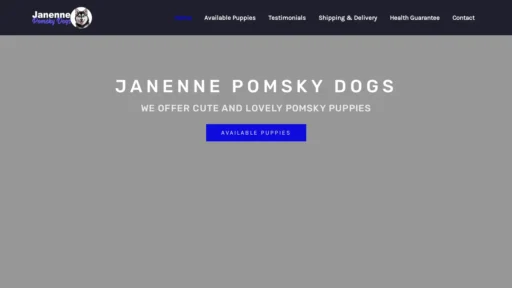A screenshot of Janennepomskydogs.com