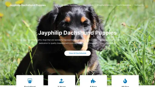 A screenshot of Jayphilipdachshundpuppies.com