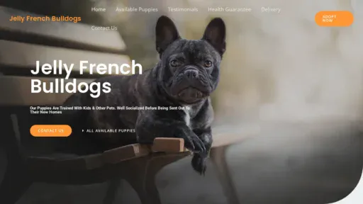 A screenshot of Jellyfrenchbulldogs.com