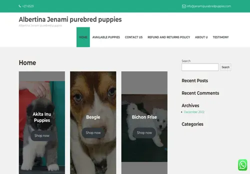 is jenamipurebredpuppies.com legit? screenshot