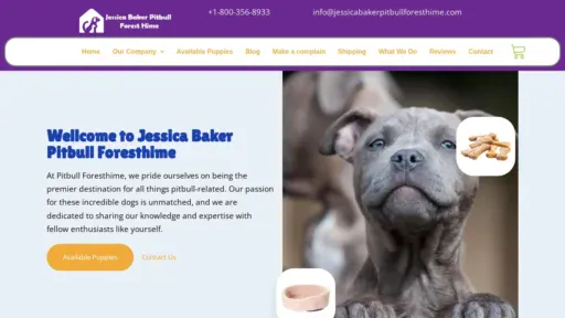 A screenshot of Jessicabakerpitbullforesthime.com