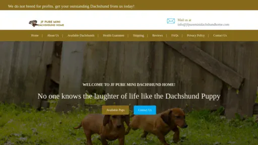 A screenshot of Jfpureminidachshundhome.com