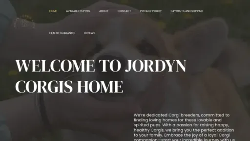 A screenshot of Jordyncorgishome.com