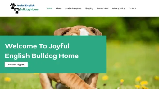 A screenshot of Joyfulenglishbulldoghome.com