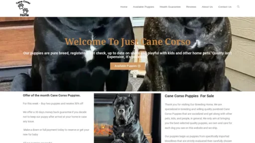 A screenshot of Justcanecorso.com