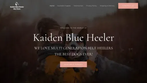 A screenshot of Kaidenblueheeler.com
