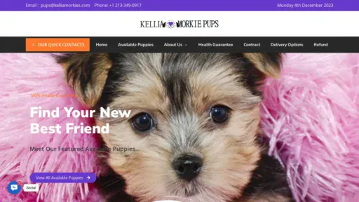 A screenshot of Kelliamorkies.com