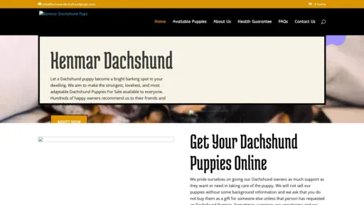 A screenshot of Kenmardachshundpups.com