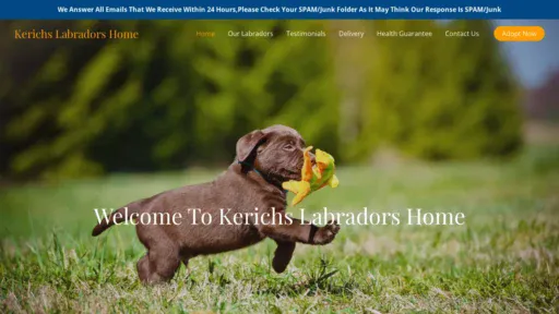 A screenshot of Kerichslabradorshome.com