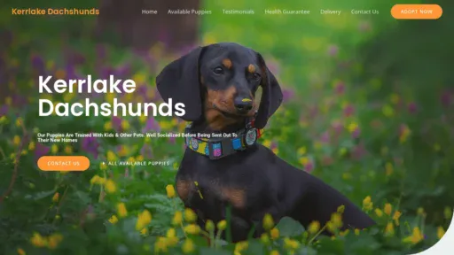 A screenshot of Kerrlakedachshunds.com