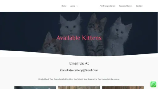 A screenshot of Kevakatzecattery.com
