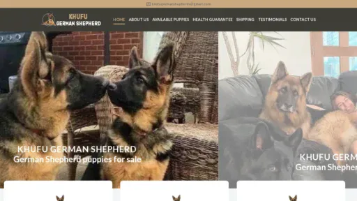 A screenshot of Khufugermanshepherd.com