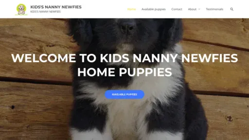 A screenshot of Kidsnannynewfies.com