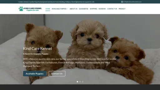 A screenshot of Kindcarekennel.com