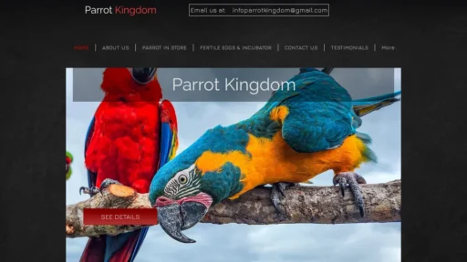 A screenshot of Kingdomofparrots.com